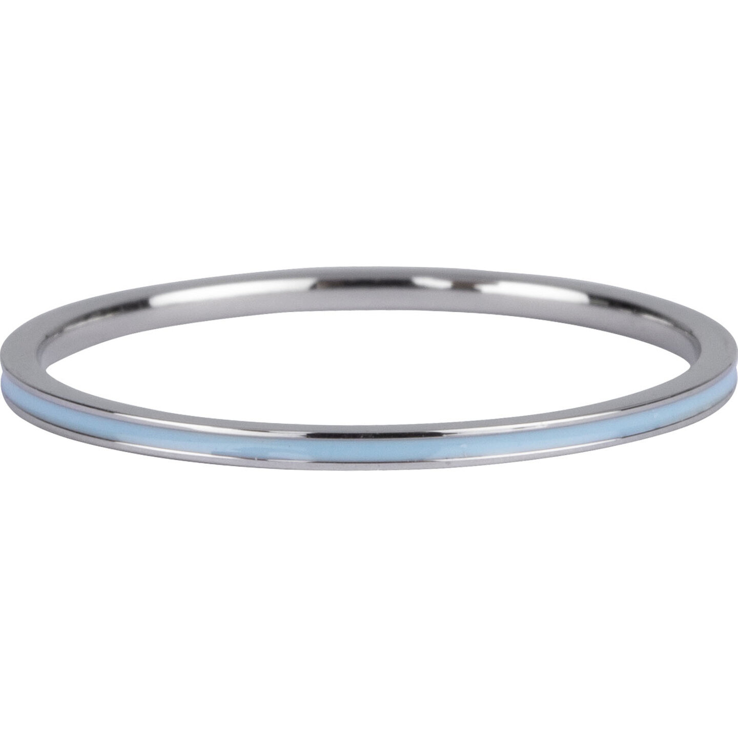 Petite bague Charmin's en acier &eacute;maill&eacute; bleu b&eacute;b&eacute; R926