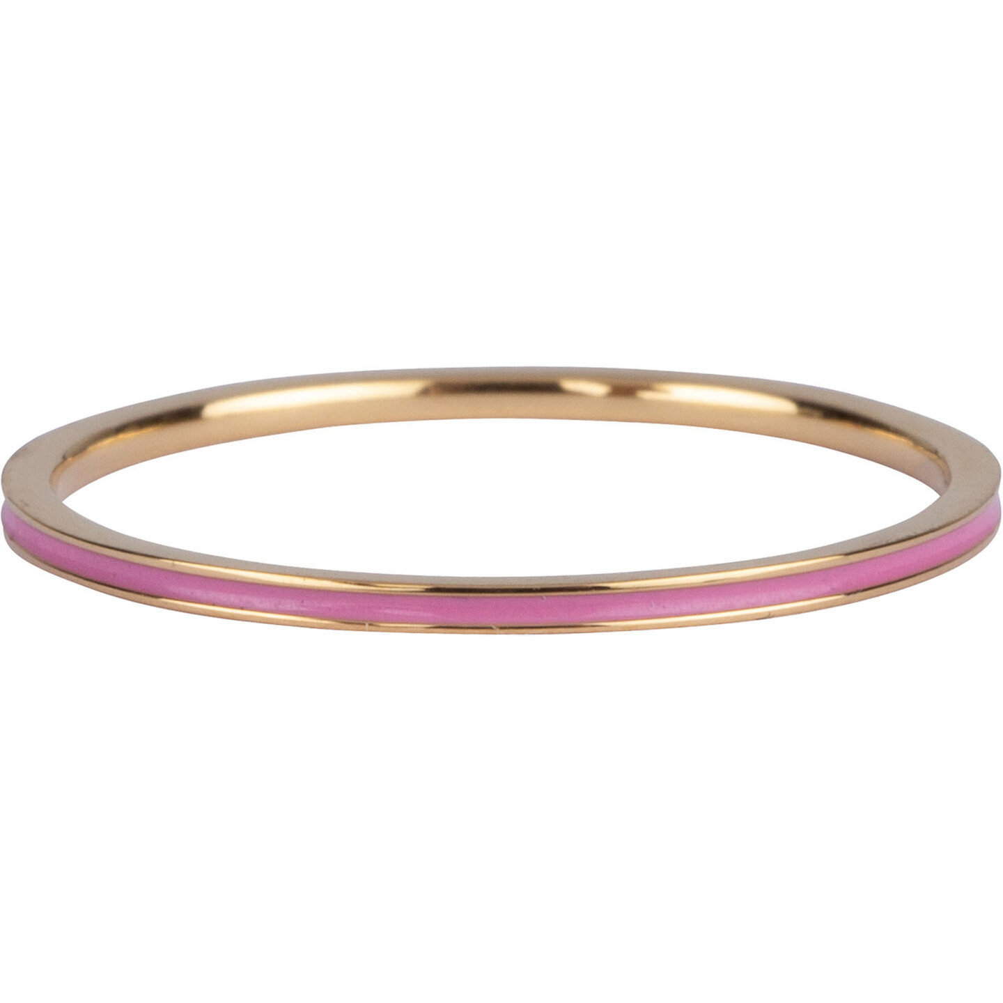 Charmin's Smalle Ring Petite Steel Goudkleurig Roze Emaille R925