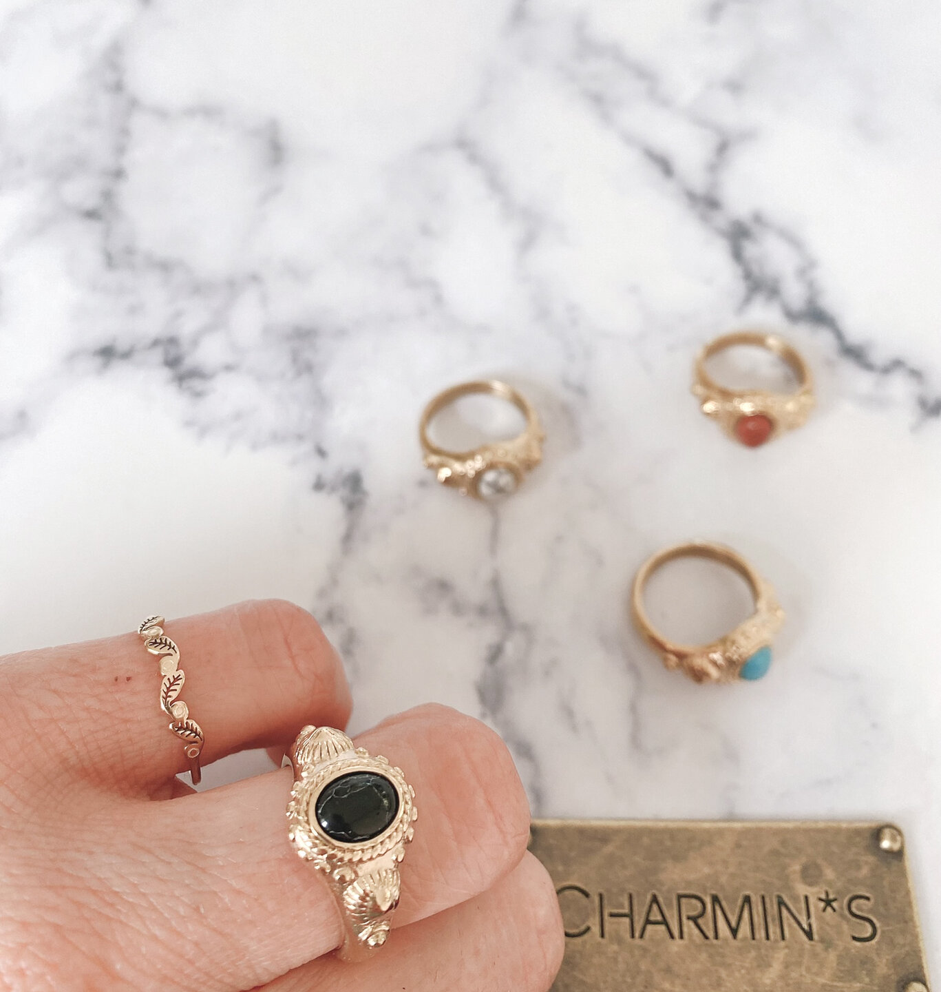 Charmin&rsquo;s ring R916 Leaves Steel