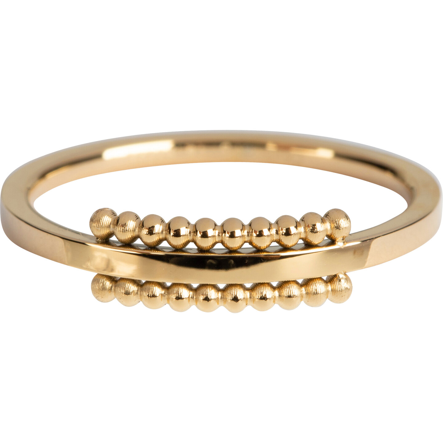 Charmin&rsquo;s goudkleurige stapelring R803 One Of A Kind goldplated staal