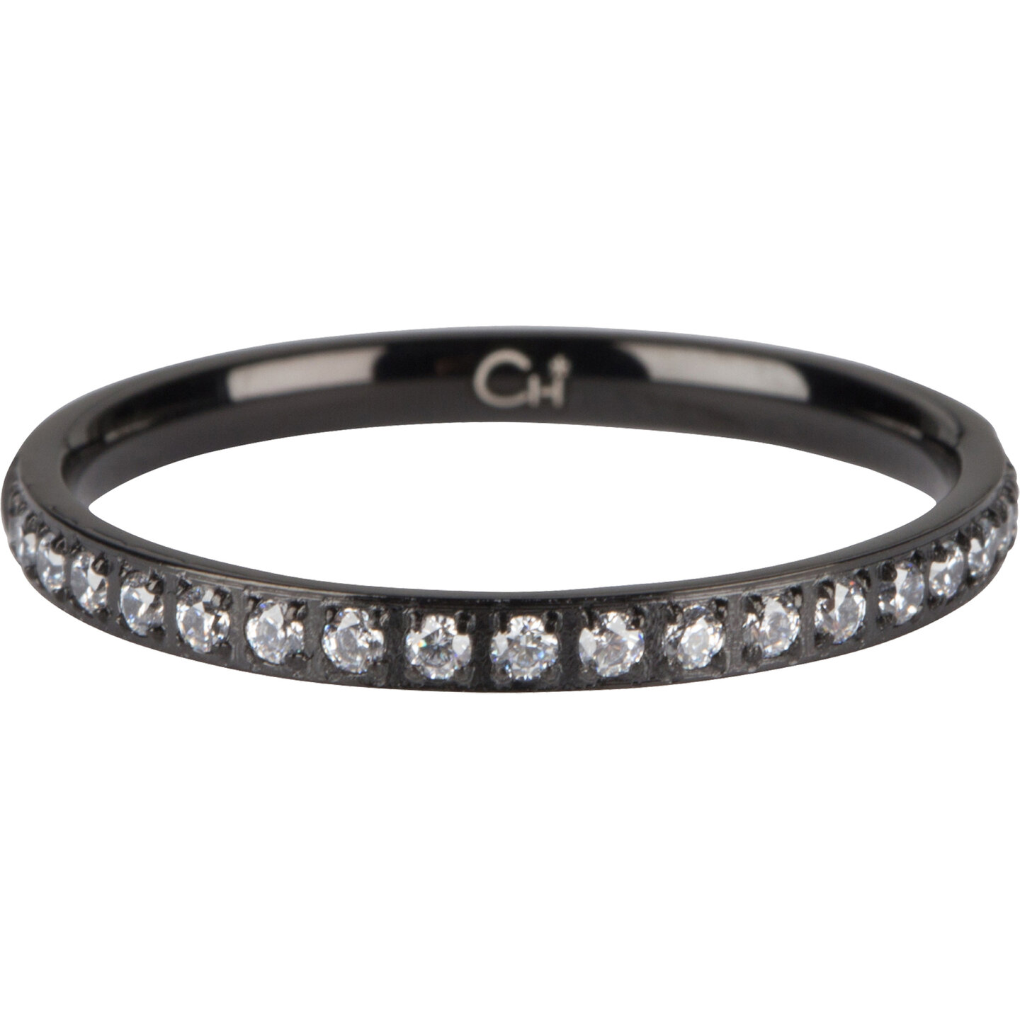 Charmin&rsquo;s Zwarte stapelring Alliance Crystals R641