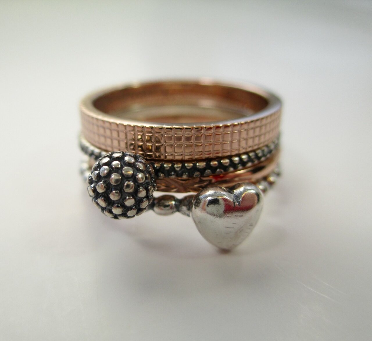 Ring R309 Ros&eacute; 'Cross Steel' 
