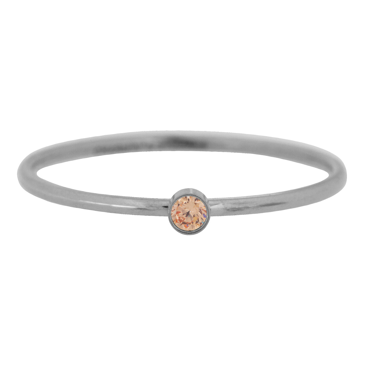  R496 Shine Bright 2.0 Steel with topaz crystal 