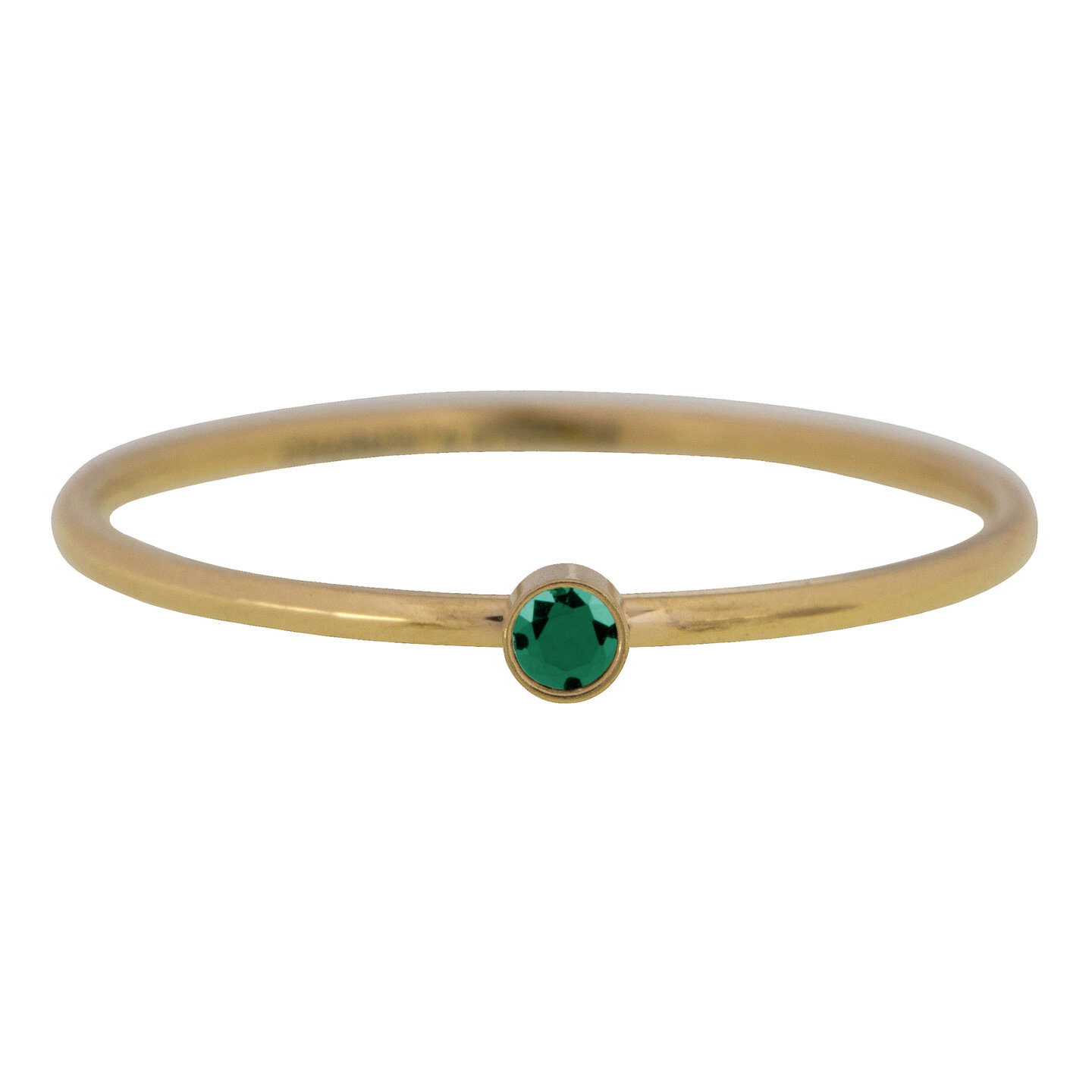 Charmin's Birthstone Ring Mei Groene Emerald Steen Goldplated R790/KR96