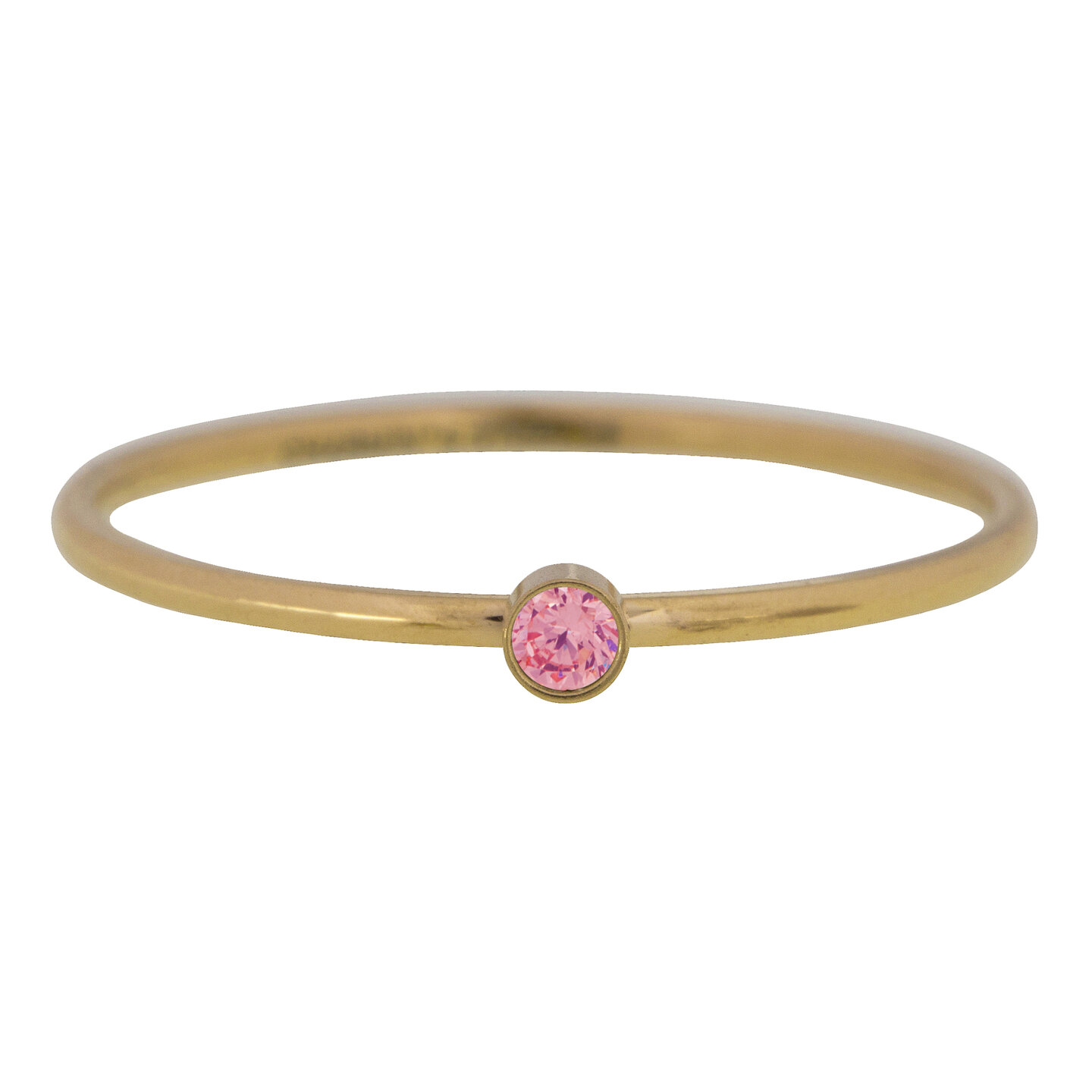 Charmin's Birthstone Ring Juli Fuchsia Pink Stone Goldplated R791/KR82