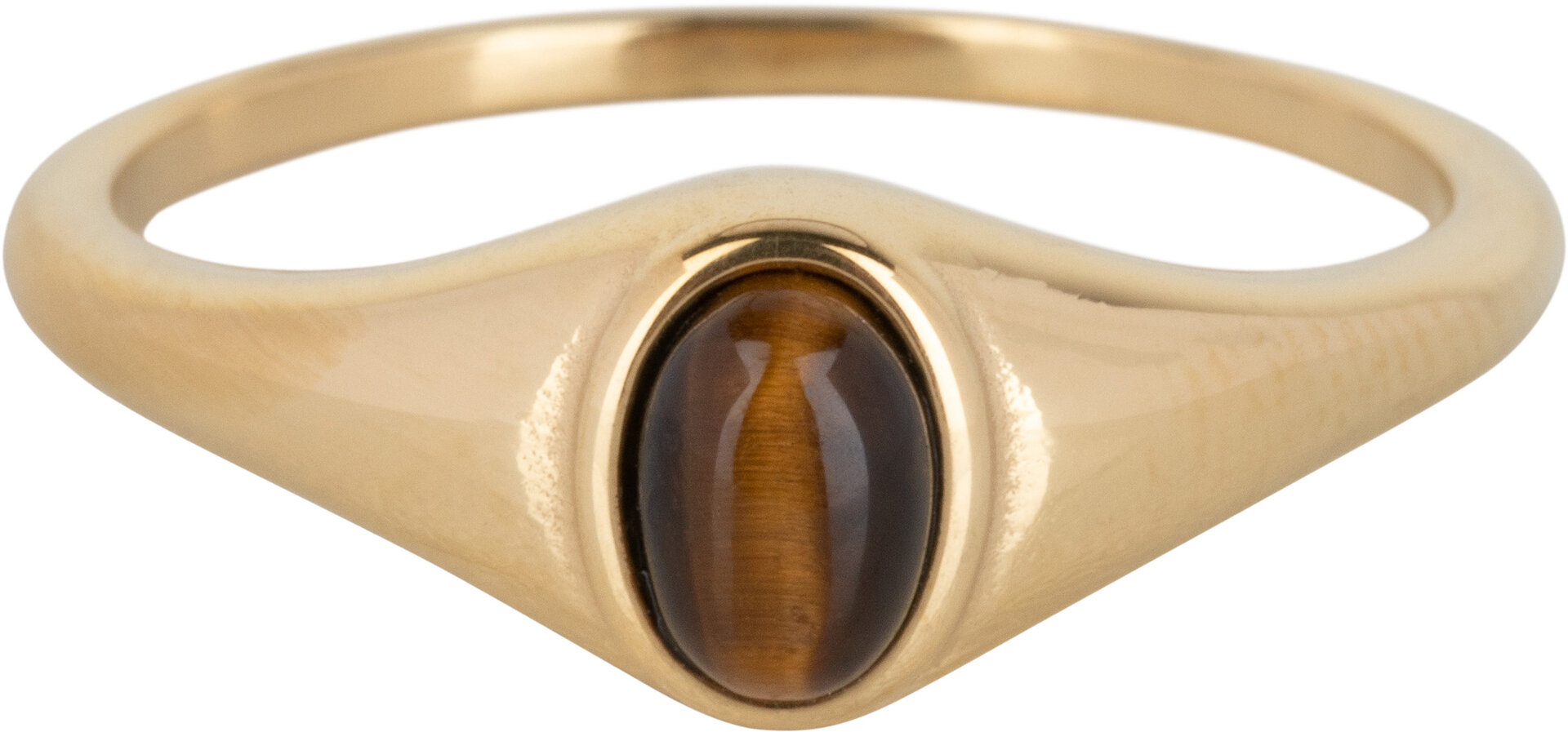 Charmin&rsquo;s R1079 Zegelring Ovaal Tigereye Steen Gold