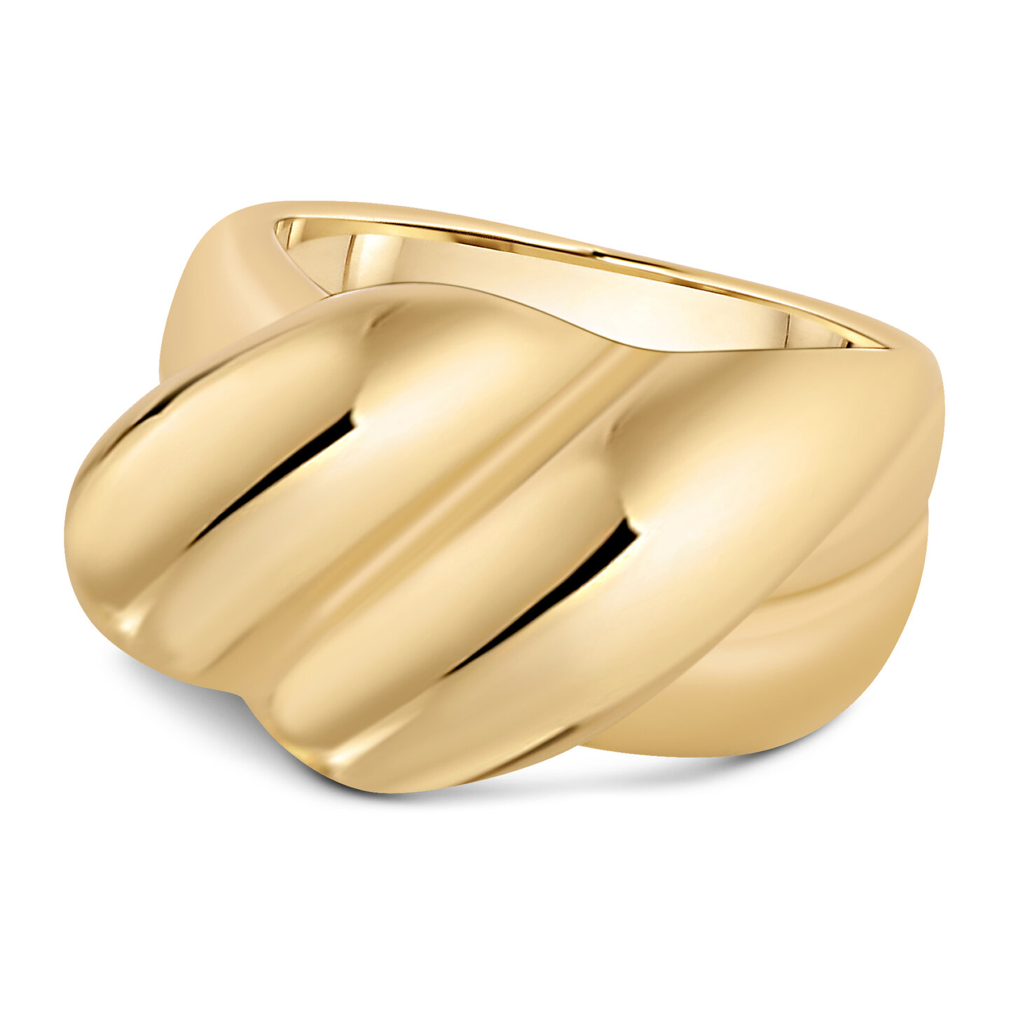 Charmin&#039;s Goudkleurige Chunky Ring met Gedraaide Vlecht Staal R1795 &ndash; Tijdloos en Stoer
