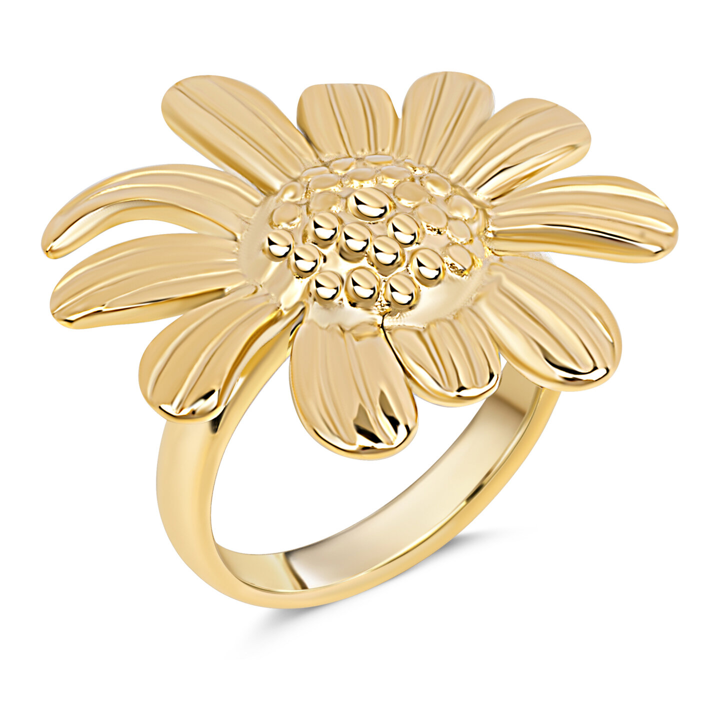 Charmin&#039;s Goudkleurige Chunky Ring met Bloem R1789 &ndash; Trendy en Licht