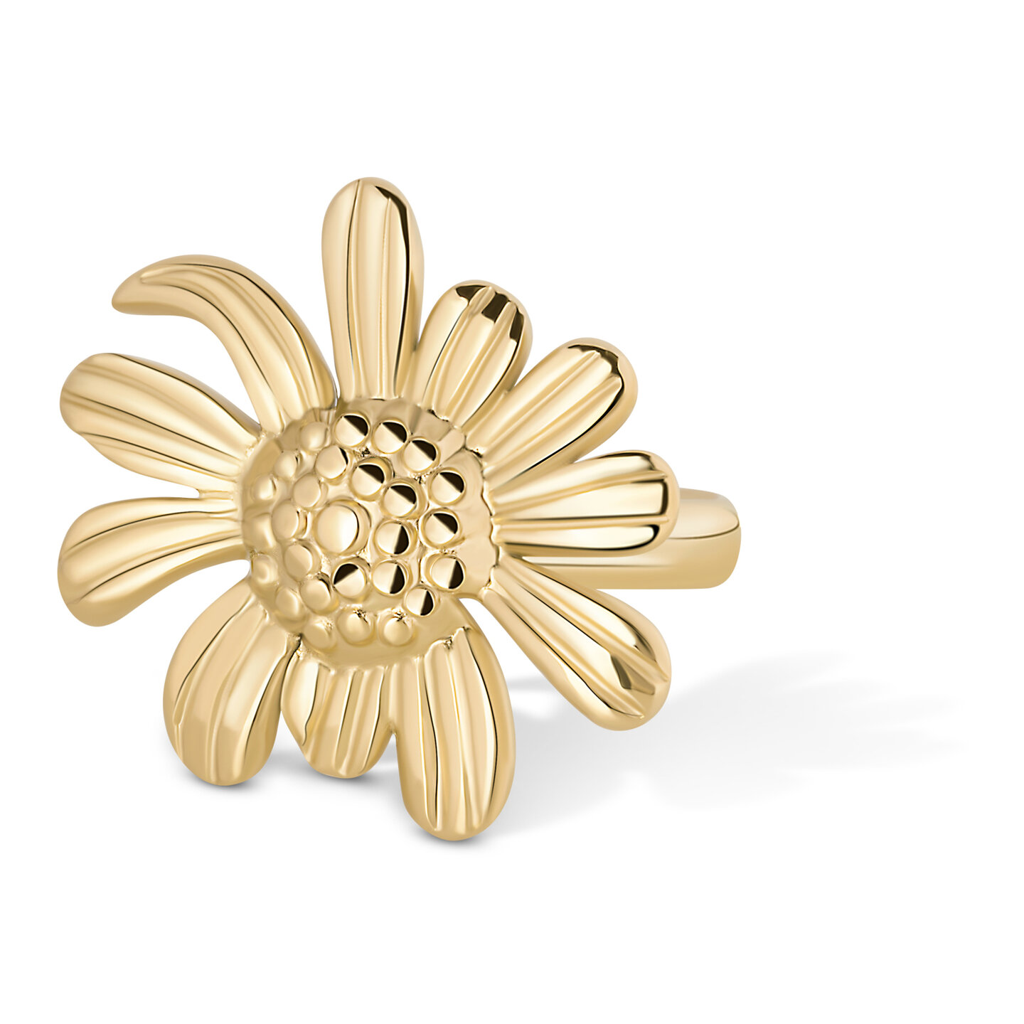 Charmin&#039;s Goudkleurige Chunky Ring met Bloem R1789 &ndash; Trendy en Licht
