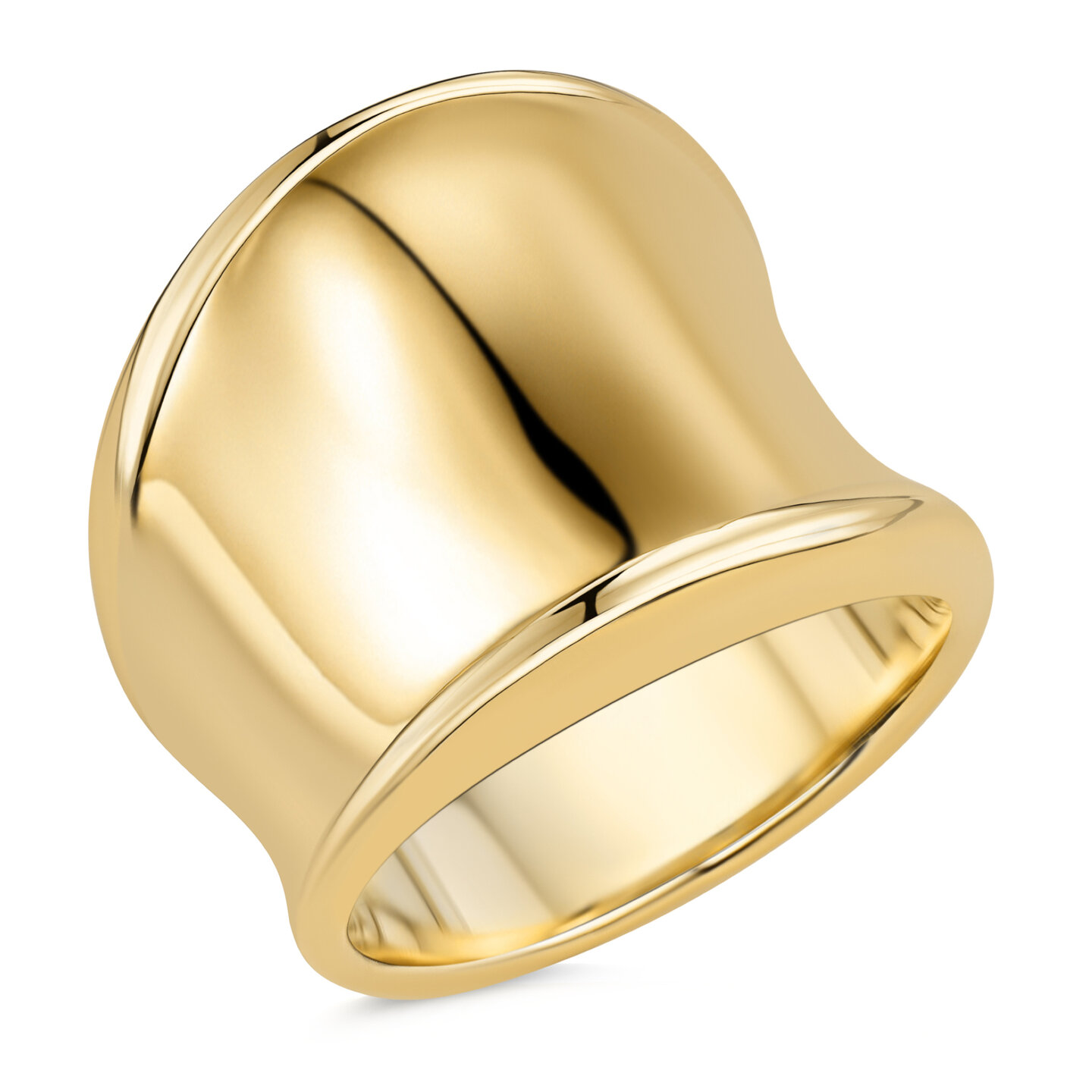 Bague épaisse couleur or avec forme inclinée en acier R1786 de Charmin – élégante et moderne