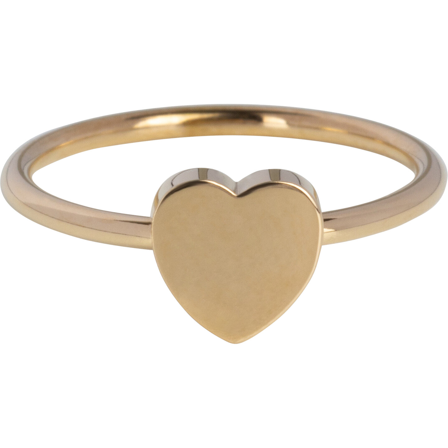 KIDZ Ring Goudkleurig Groot Hartje Kinderring Staal KR139 – Tijdloze Taal van Liefde