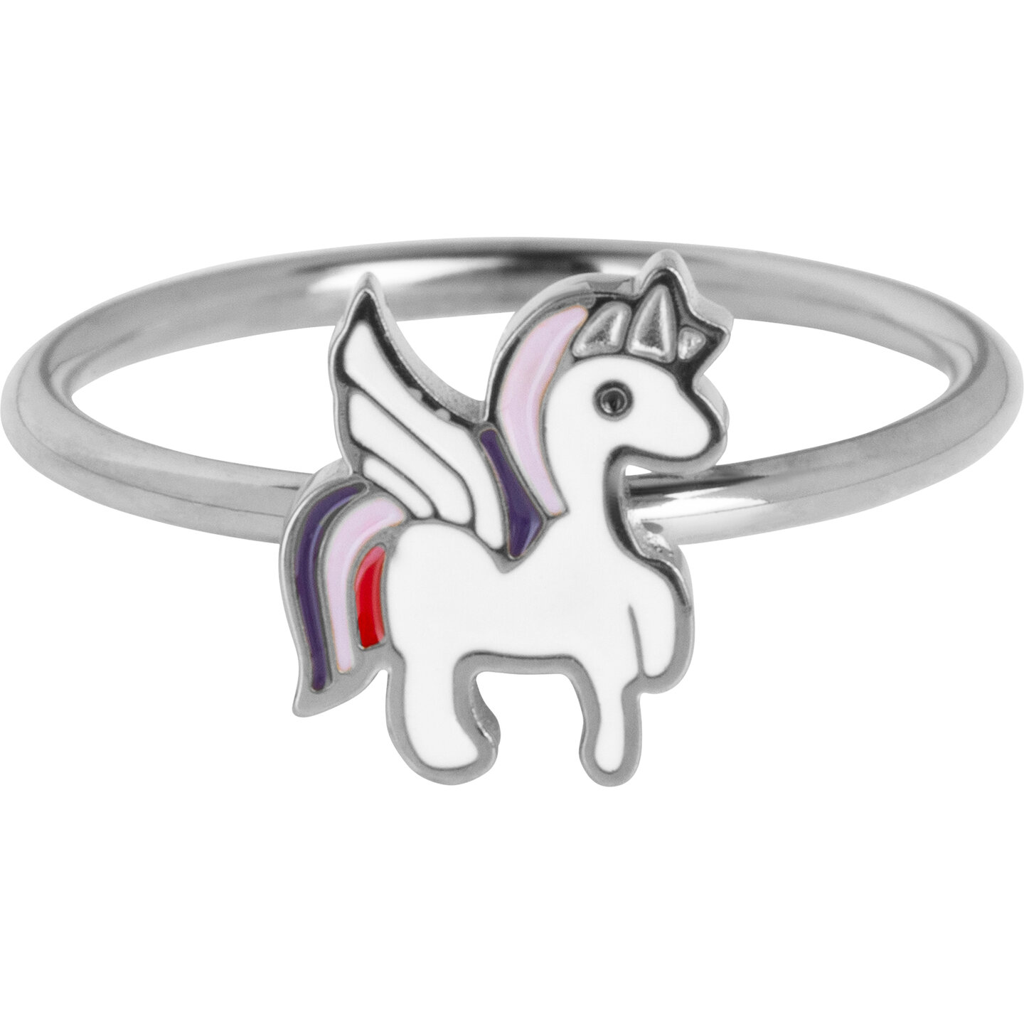 KIDZ Kinderring Staal met Unicorn en Vleugels KR194 – Magisch en Speels