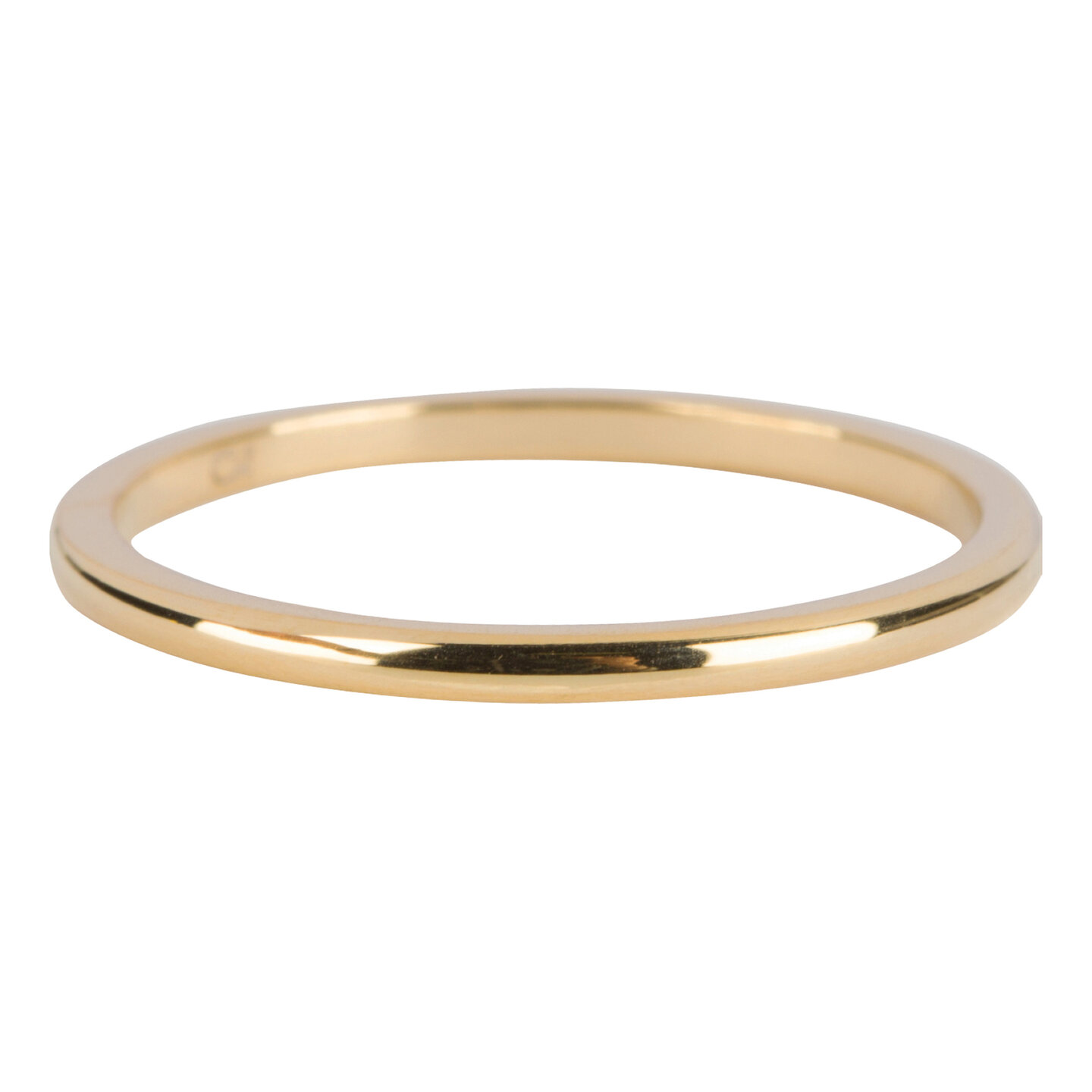 Charmin's Goudkleurige Basic Stapelring met Glanzende Afwerking Staal R635