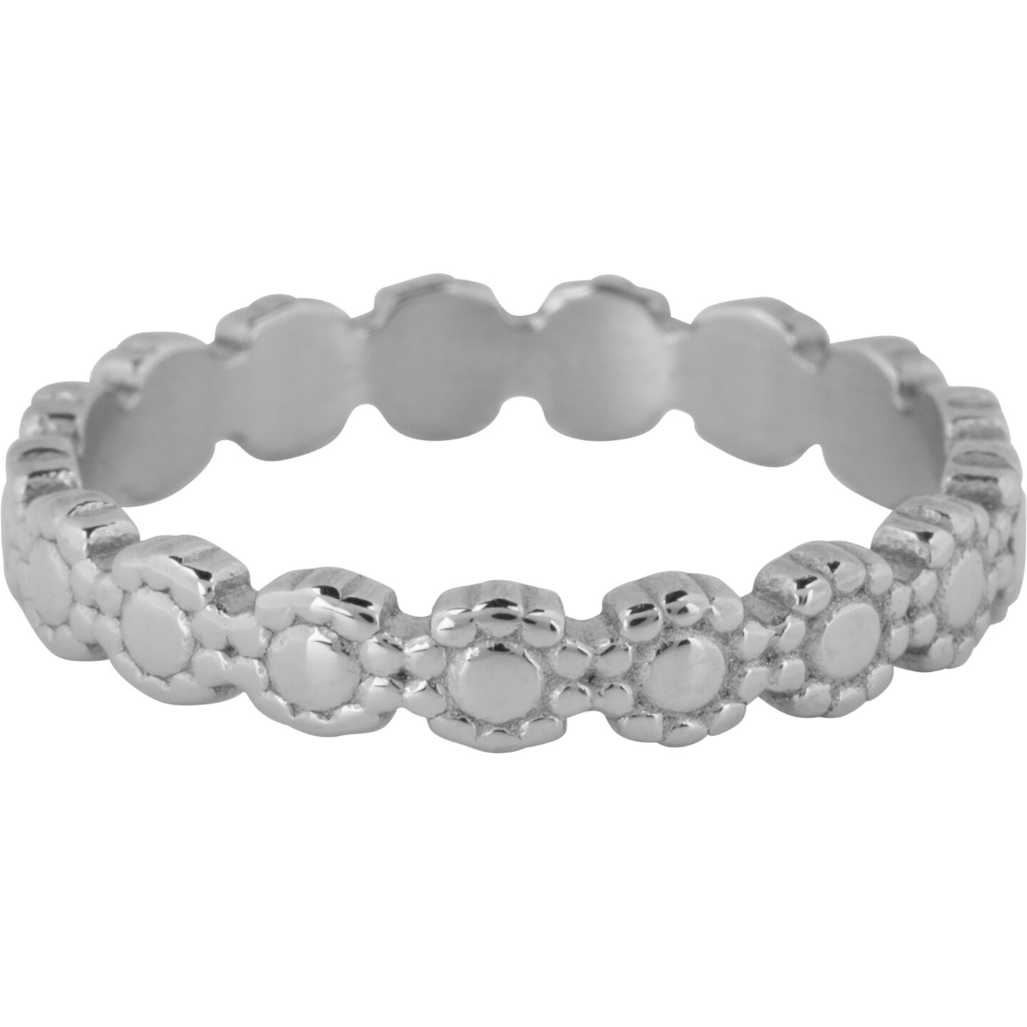 Charmin&rsquo;s Ring Vintage bewerkte Rondjes Staal R1248