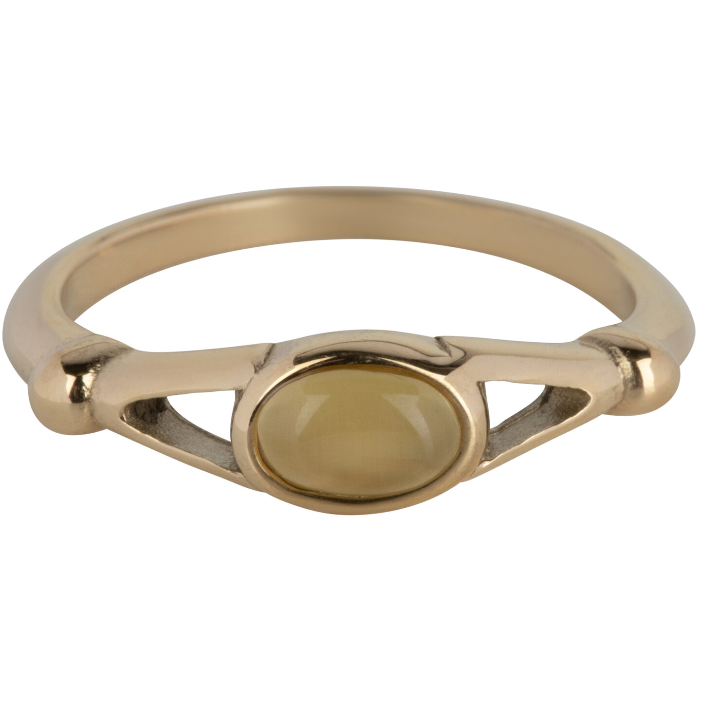 Charmin&rsquo;s Charmin&rsquo;s Ovale Elegante Rookkwarts Ring Goud R1162