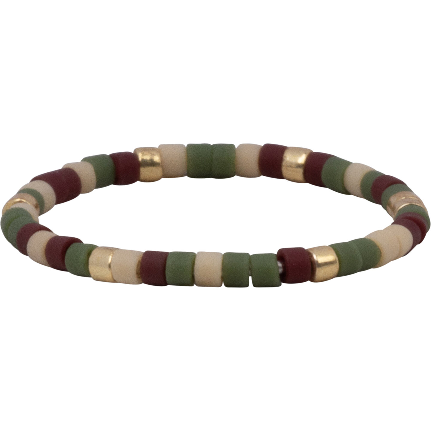 Bague anti-anxi&eacute;t&eacute; Charmin's Miyuki Beads, or, blanc, marron, vert, R1663