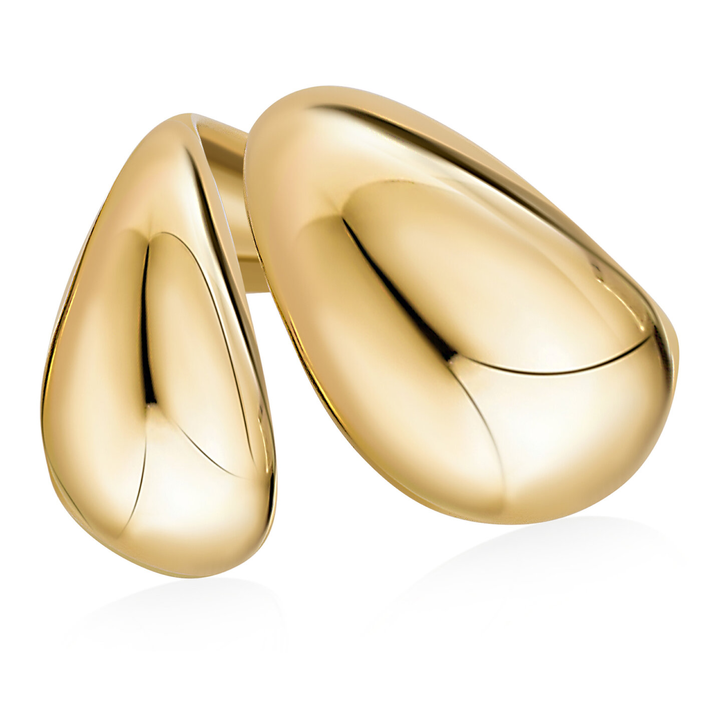 Charmin's Goudkleurige Chunky Ring met Open Ovale Uiteinden Staal R1794 – Luchtig en Elegant