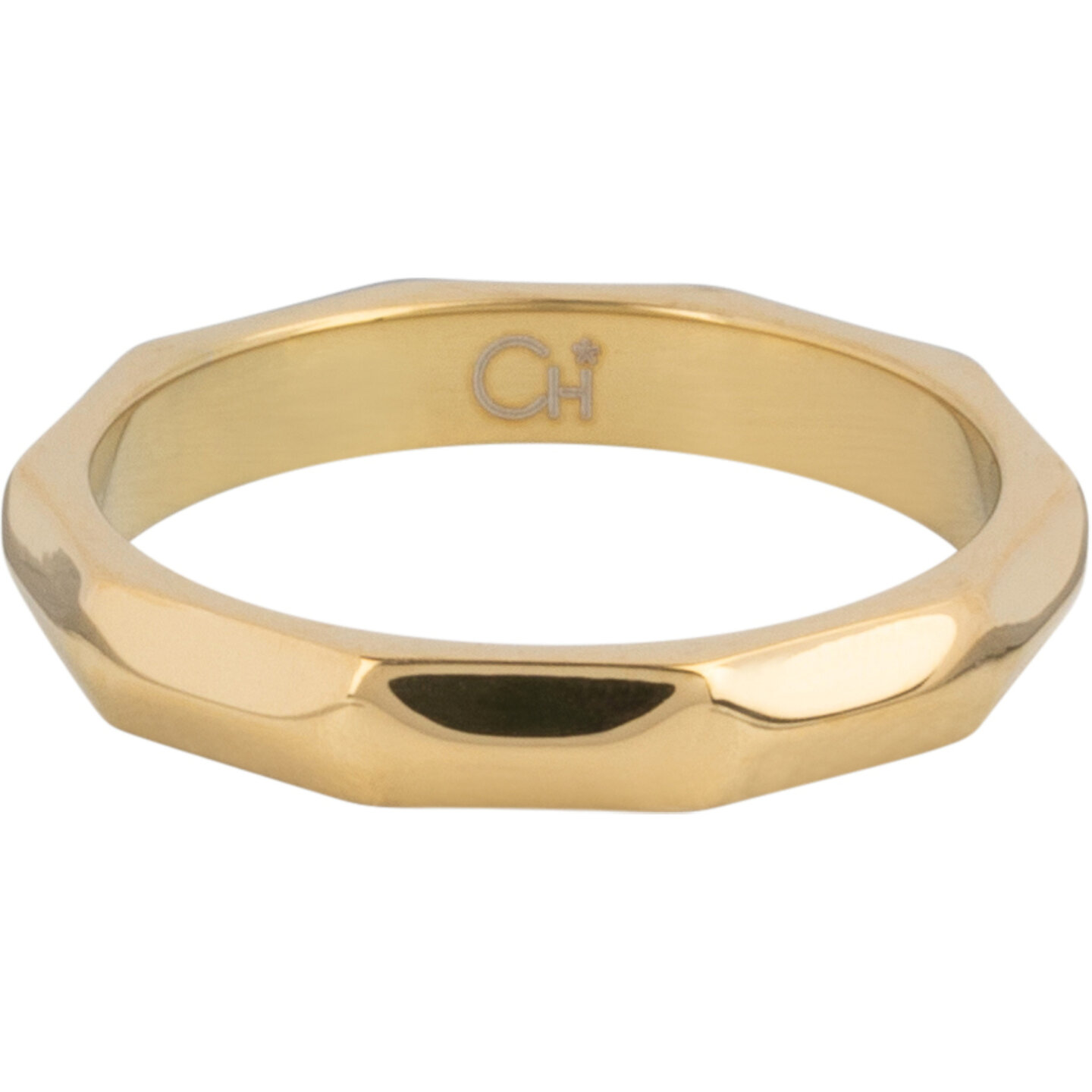 Charmin's Gehoekte Basis Ring 3,5mm Goud R1435