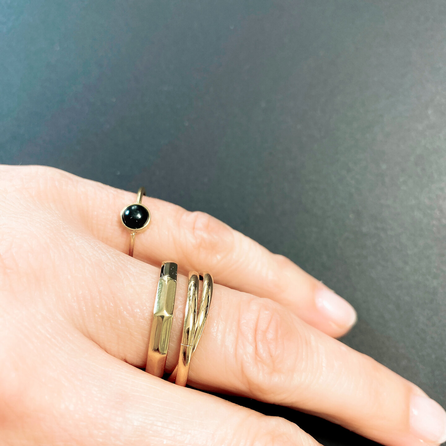 Charmin's Gehoekte Basis Ring 3,5mm Goud R1435