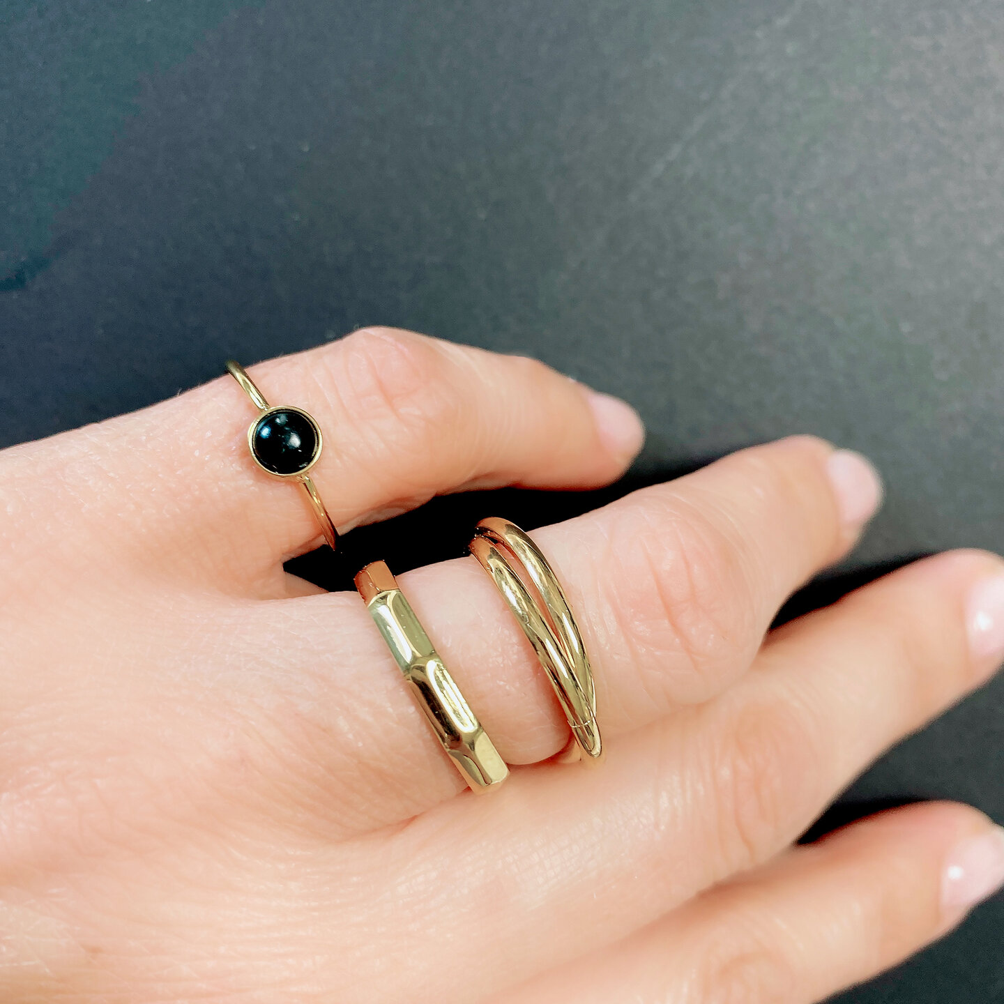 Charmin's Gehoekte Basis Ring 3,5mm Goud R1435