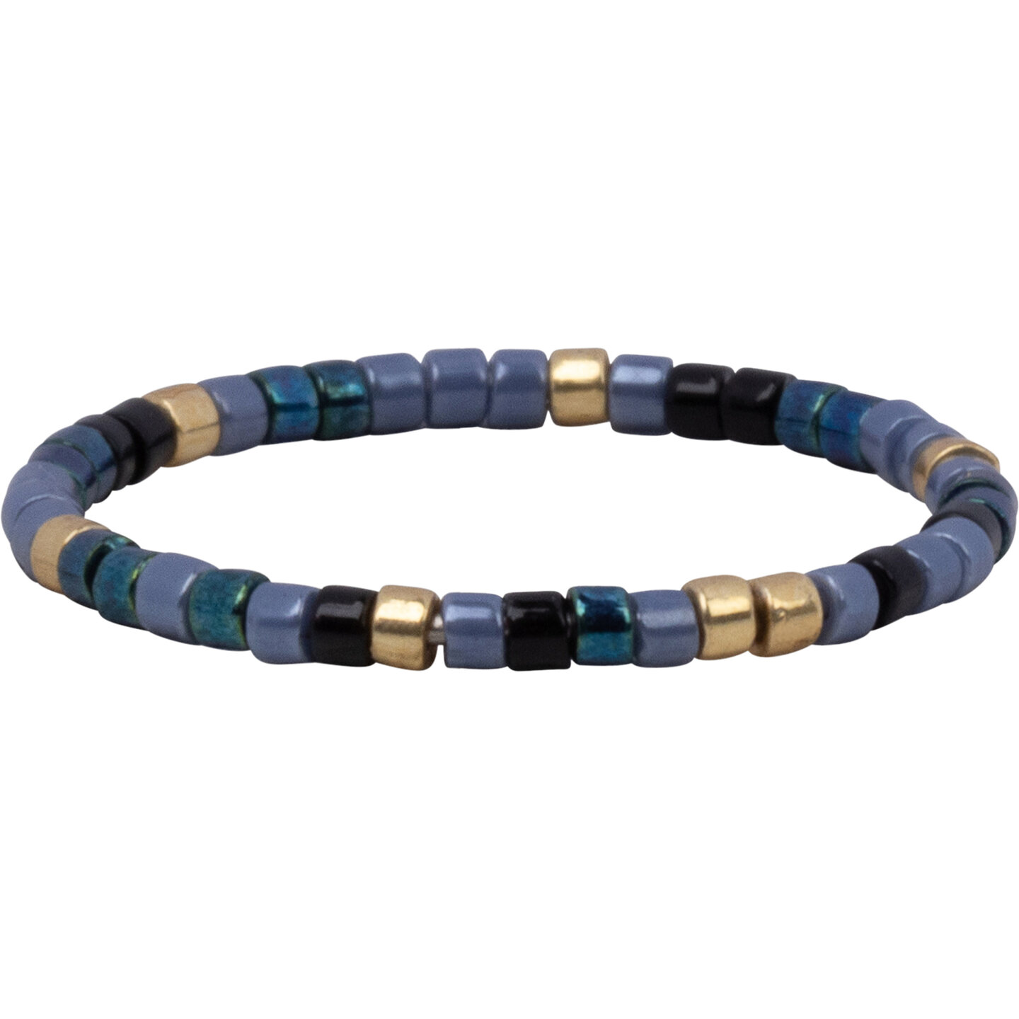 Charmin's Miyuki Kralen Goud Blauw Ocean Anxiety Fidget Ring R1662