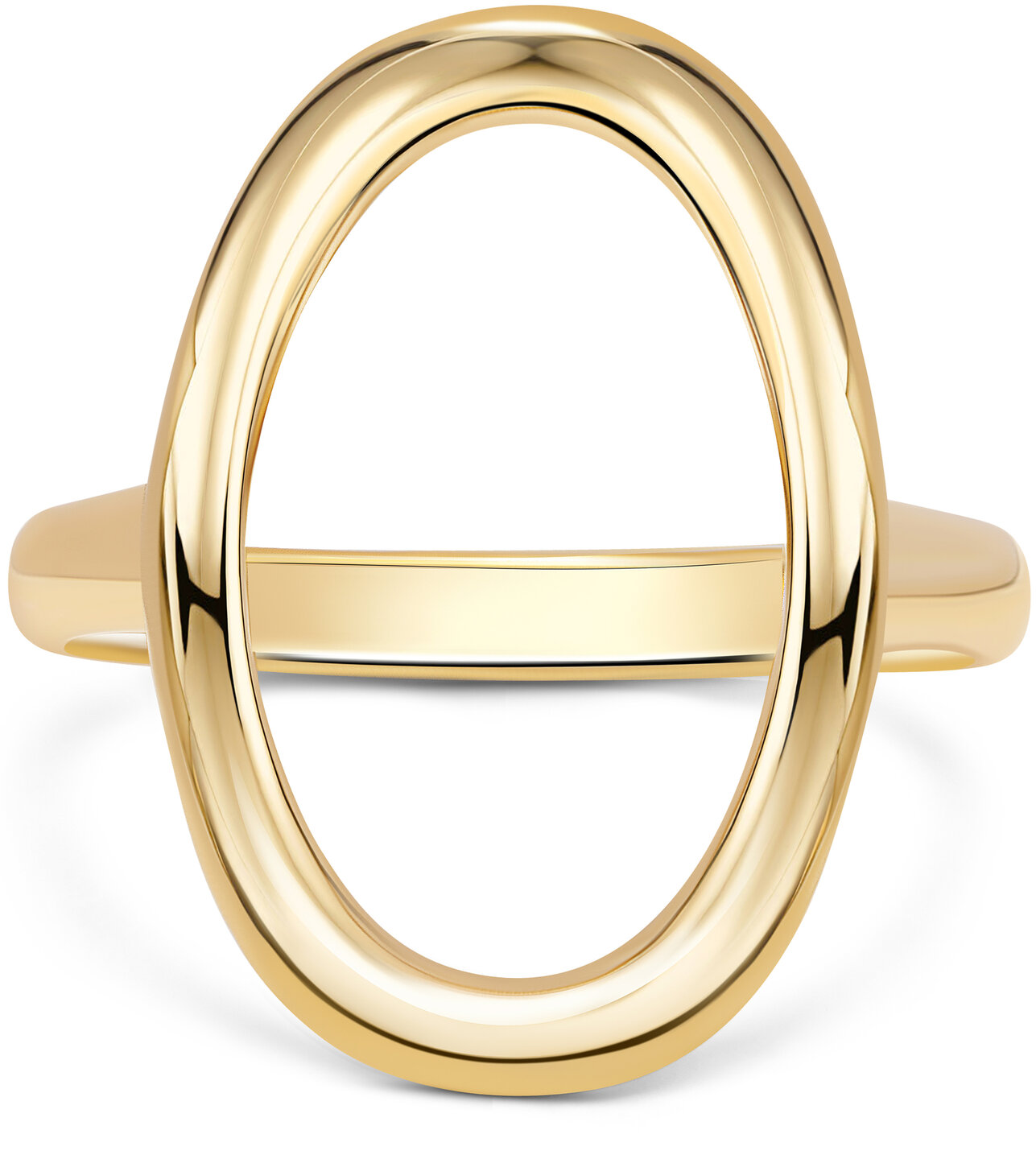 Charmin's Goudkleurige Chunky Ring met Ovale Vorm Staal R1770 &ndash; Krachtig en Groot