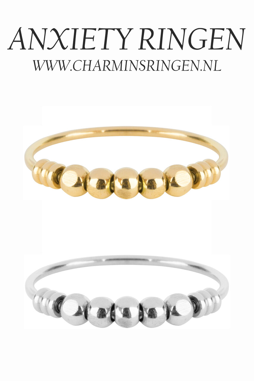 R942 Anxiety Palm Goldplated &amp; Black Ball Steel Charmin's