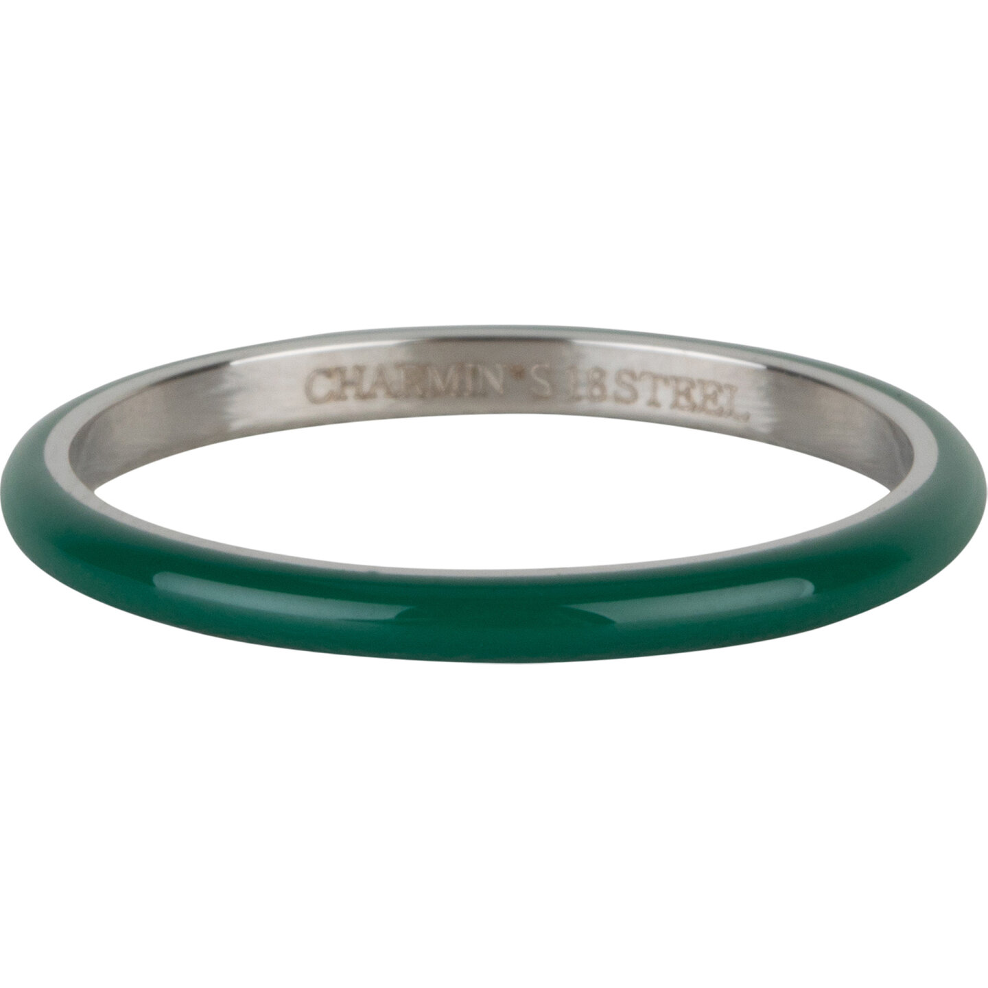 Charmin&rsquo;s Donker Smaragd Groen Emaille Stapelring van Edelstaal &ndash; Een chique keuze R1615