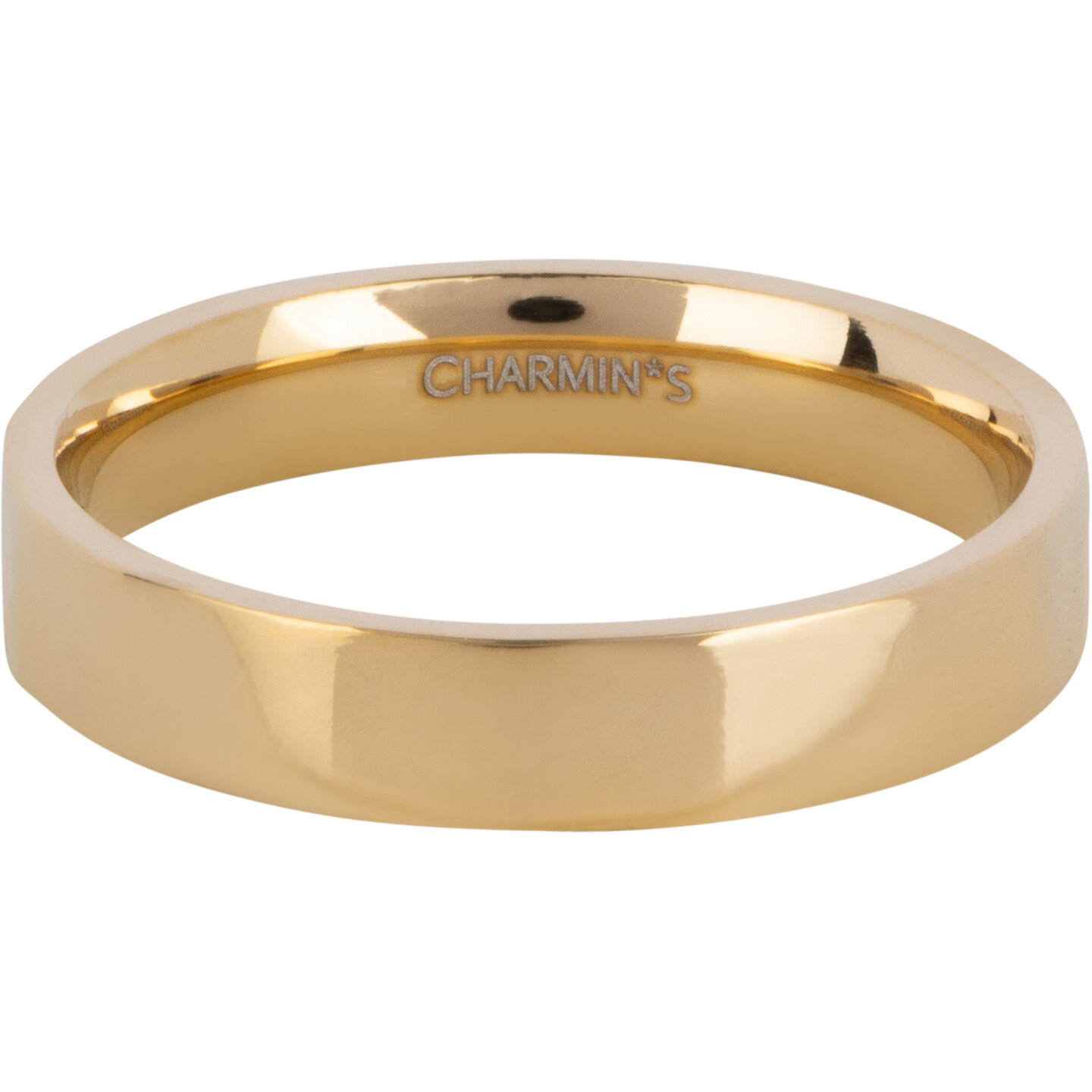 Charmin's Gold Caterpillar Angled Base Ring 4mm Steel R1560