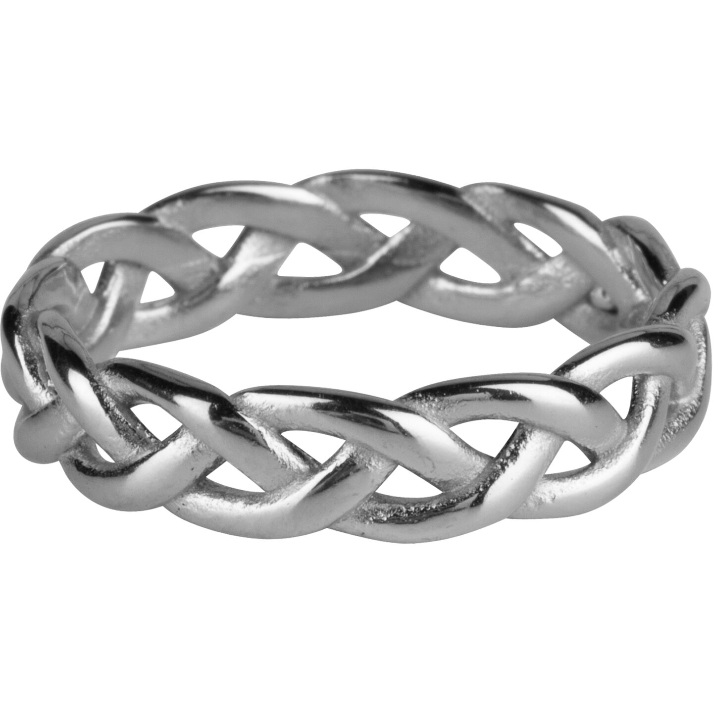 Charmin&rsquo;s ring R1037 Gevlochten Brede Ring Staal
