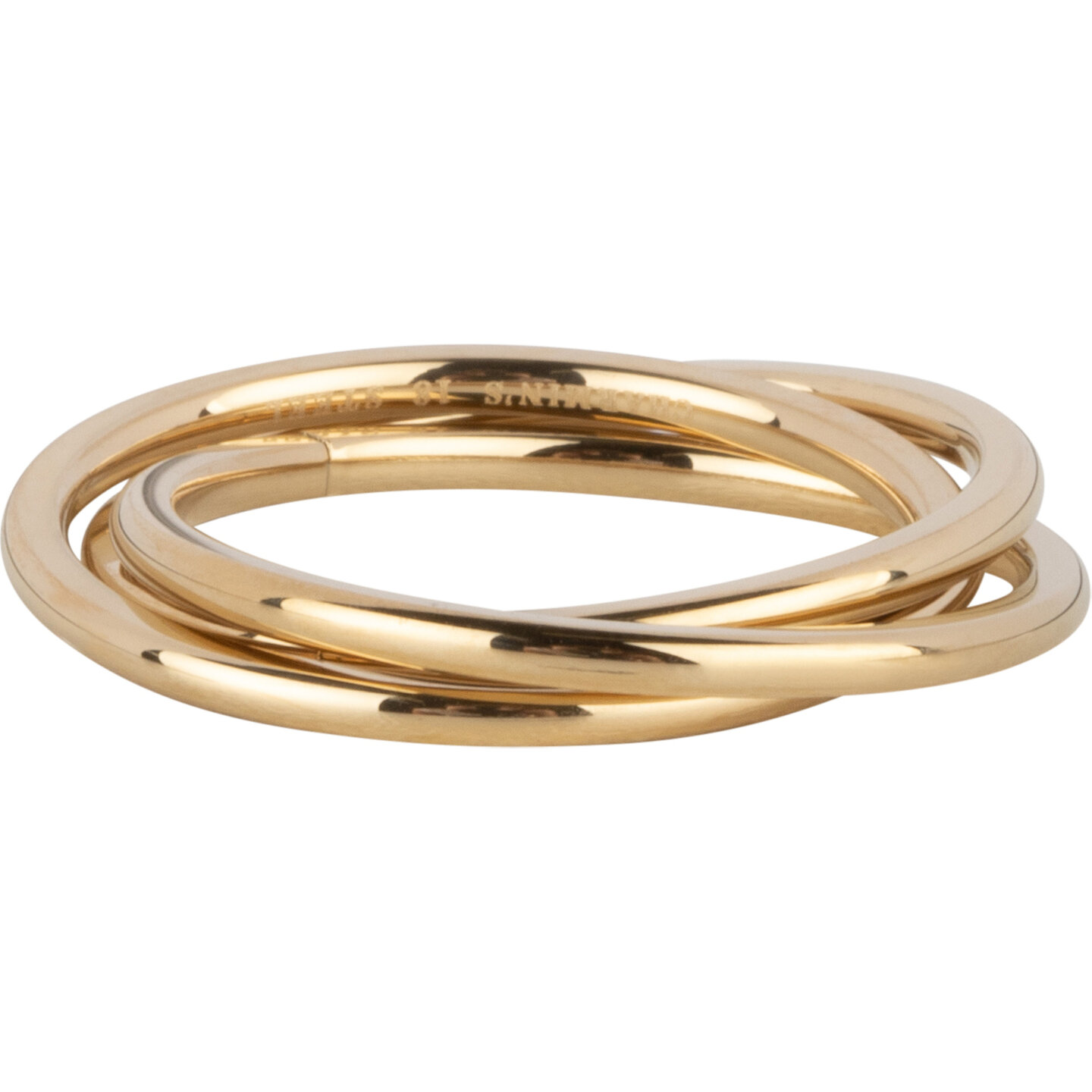 Charmin's Trinity Rolling Anxiety Fidget Ring Goldfarben schmal R16444 
