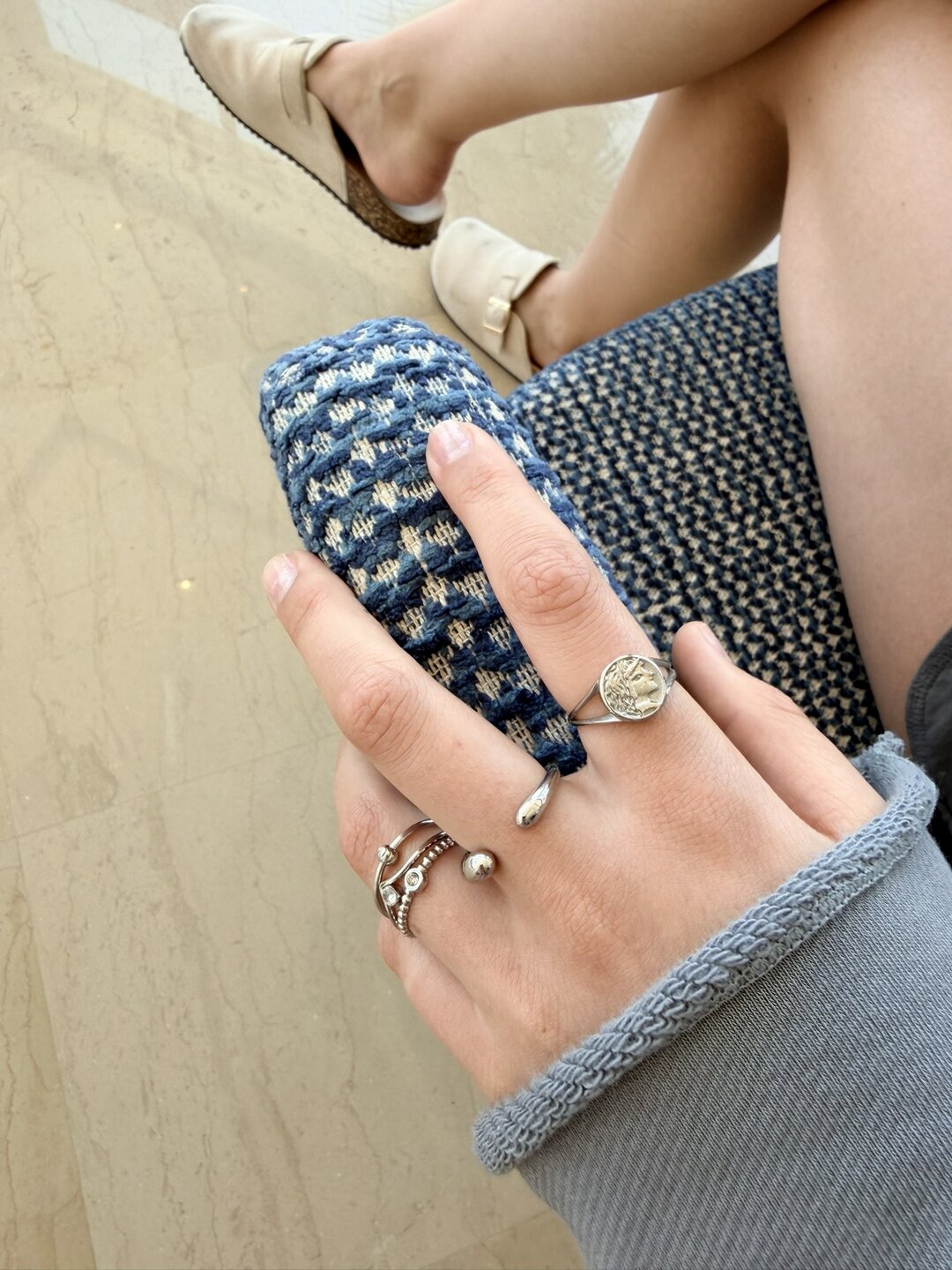 Charmin's Rollend Balletje Anxiety Fidget Ring Staal R1356