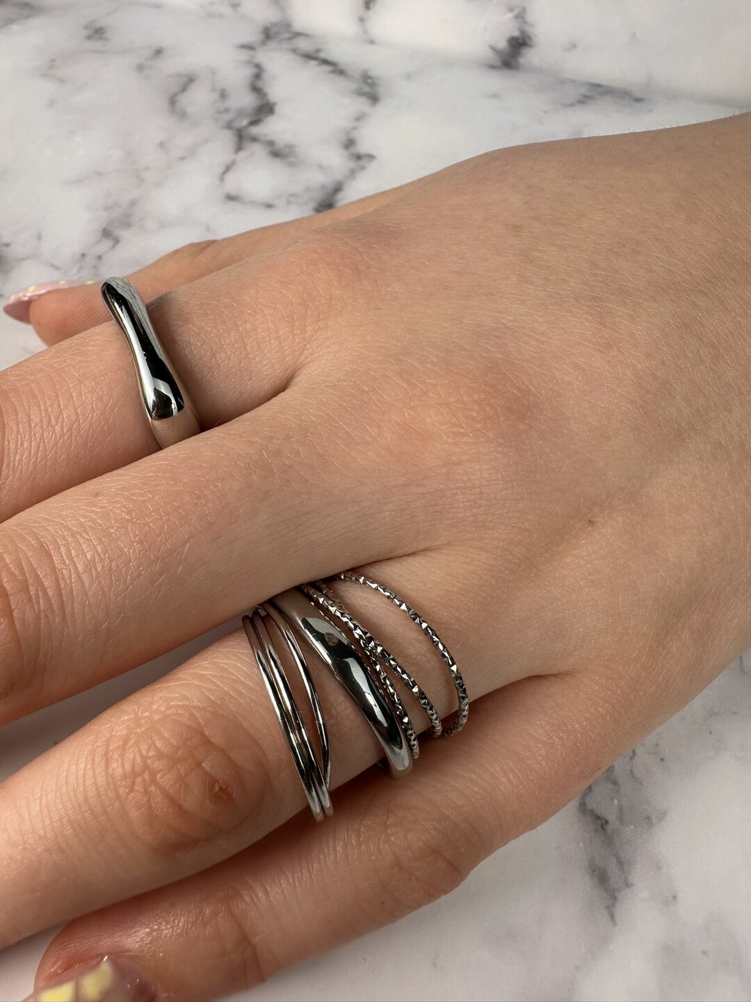 Charmin's Trinity Small Polished Rolling Anxiety Fidget Ring Steel Small R1625