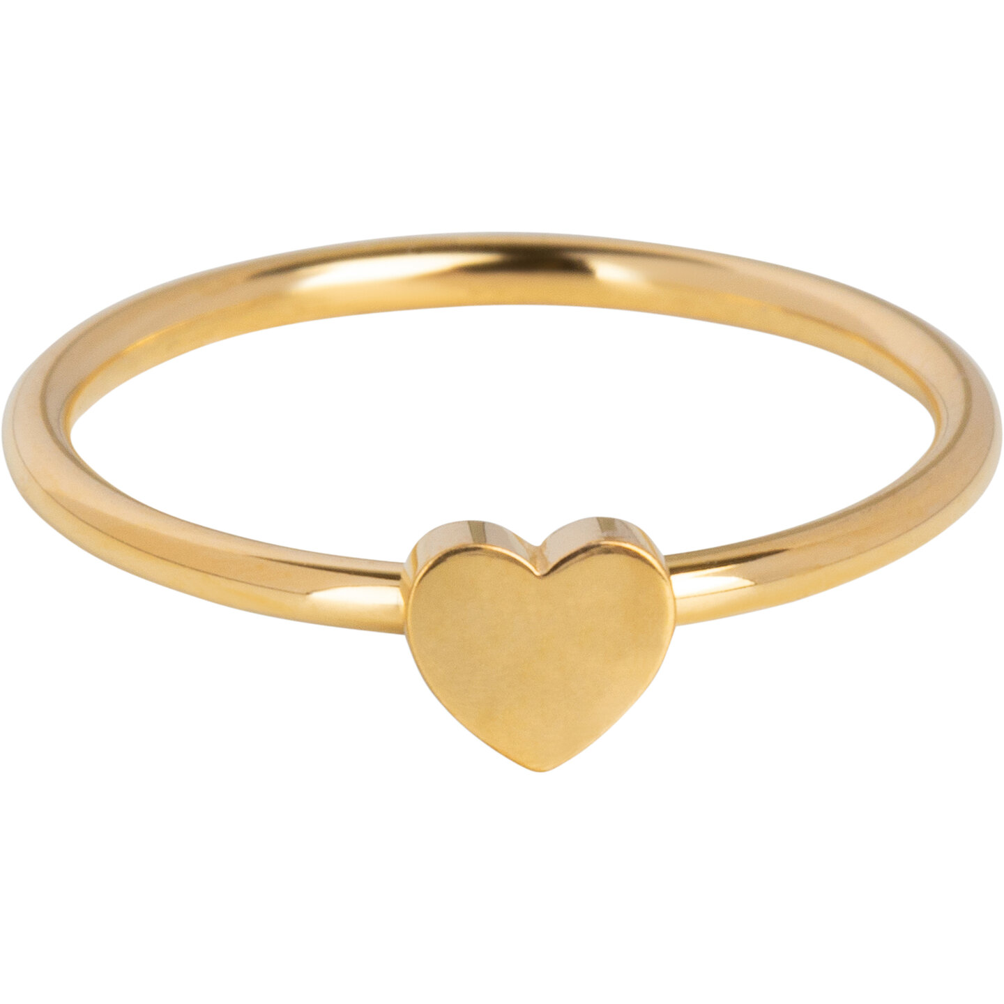 Bague Charmins Mini C&oelig;ur Acier Couleur Or KR137