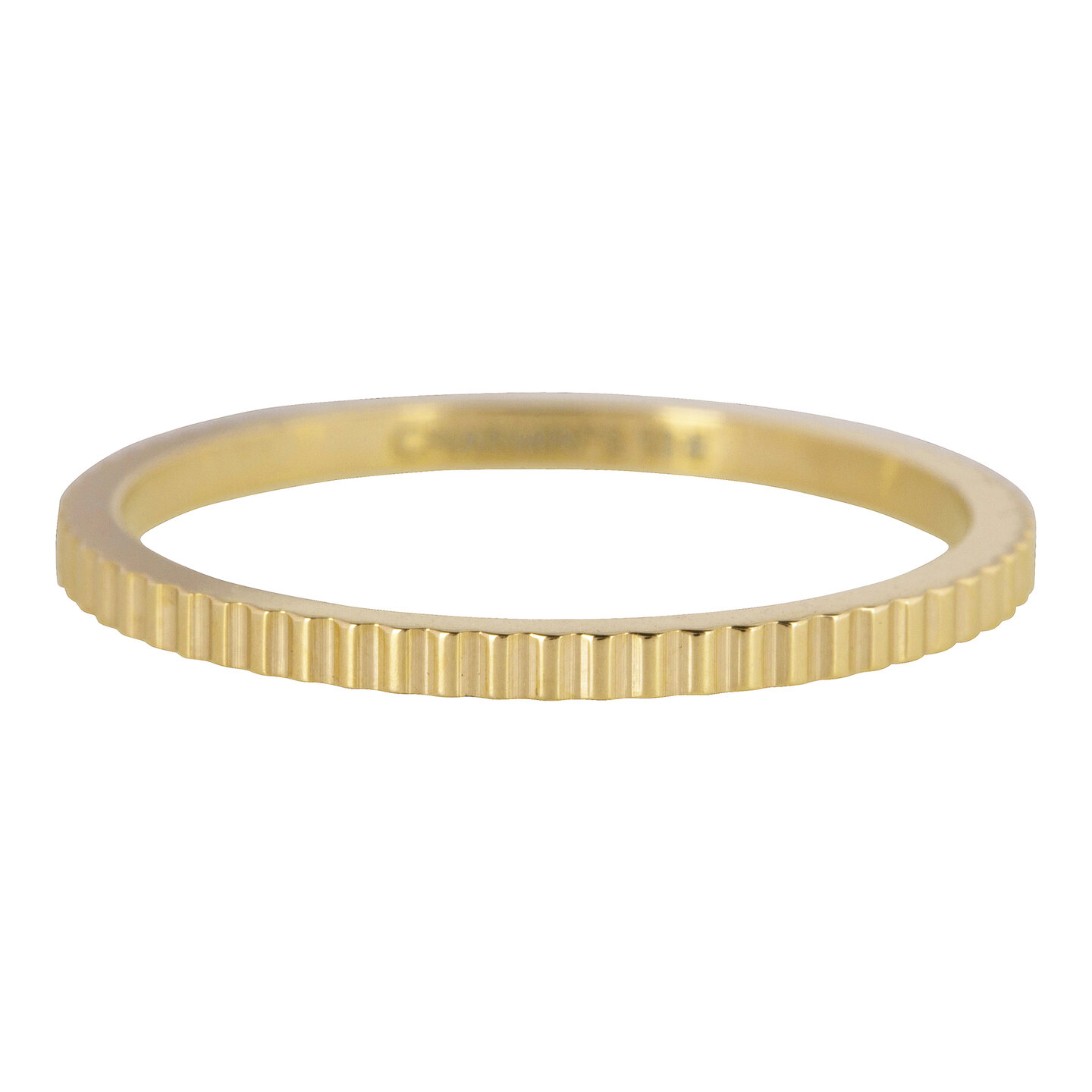 Charmin&rsquo;s goudkleurige stapelring R399 Brick goldplated staal