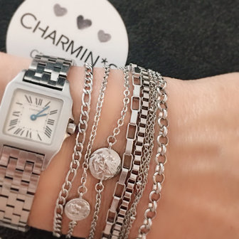 Charmin&amp;#8217;s  CB46 Figaro Bracelet Shiny Steel