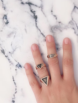 R678 Eye Triangle Rose Gold Steel