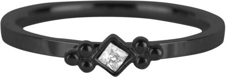 R630 Royal Square Black Steel Crystal CZ