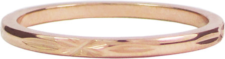 Charmin&rsquo;s ros&eacute;goudkleurige stapelring R306 Cross ros&eacute;-goldplated staal