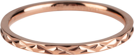 Charmin&rsquo;s ros&eacute;goudkleurige stapelring R309 Cross ros&eacute;-goldplated staal