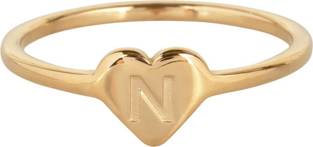 R1015-N Letter N In My Heart Gold 