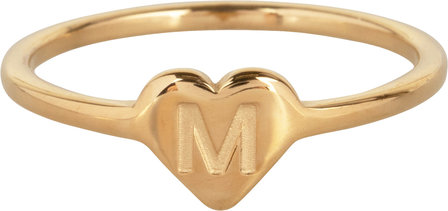 R1015-M Letter M In My Heart Gold 