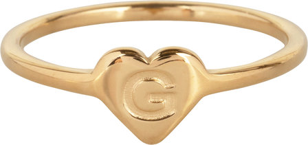 R1015-G Letter G In My Heart Gold 