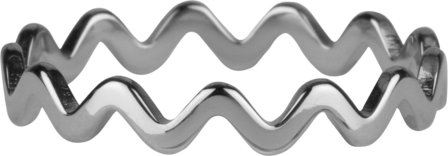 Charmin&rsquo;s stapelring R0902 Platte Wave Staal