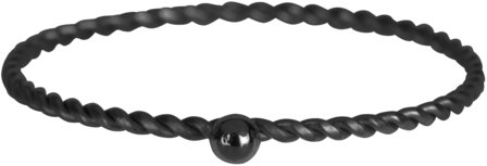 Charmin&amp;#8217;s  R527 Dot Twisted Ring Black steel