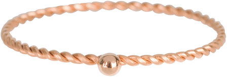 Charmin’s roségoudkleurige stapelring R526 Dot Twisted rosé-goldplated staal