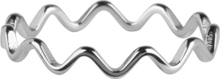 Charmin&amp;#8217;s  stapelring staal R778 Wave Shiny Steel