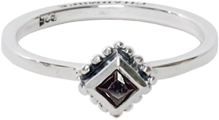 Charmin&amp;#8217;s  stapelring zilver R006 Black &#039;Diamond Ace&#039;