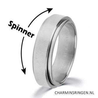 R1068 Turning Anxiety Fidget Ring Shiny Staal
