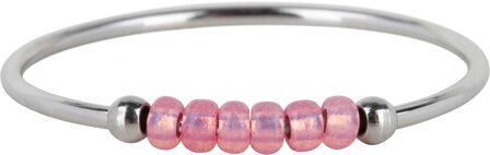 Charmin&#039;s R1145 Anxiety Ring Palm Pink Beads Steel
